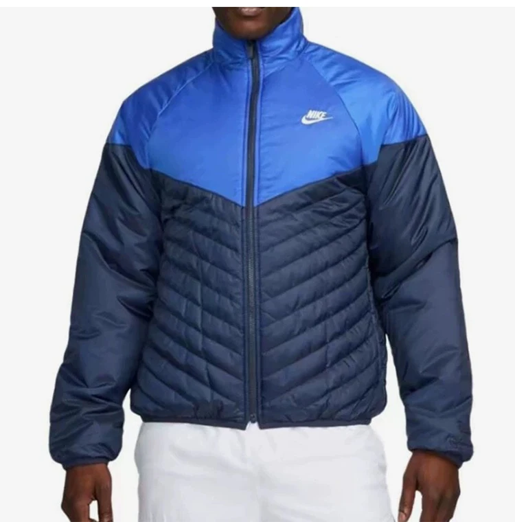 Original Nike Frühlings-Herrenjacke mit Stehkragen, warme, gespleißte Baumwolljacke FB8196-410 – Detail 2