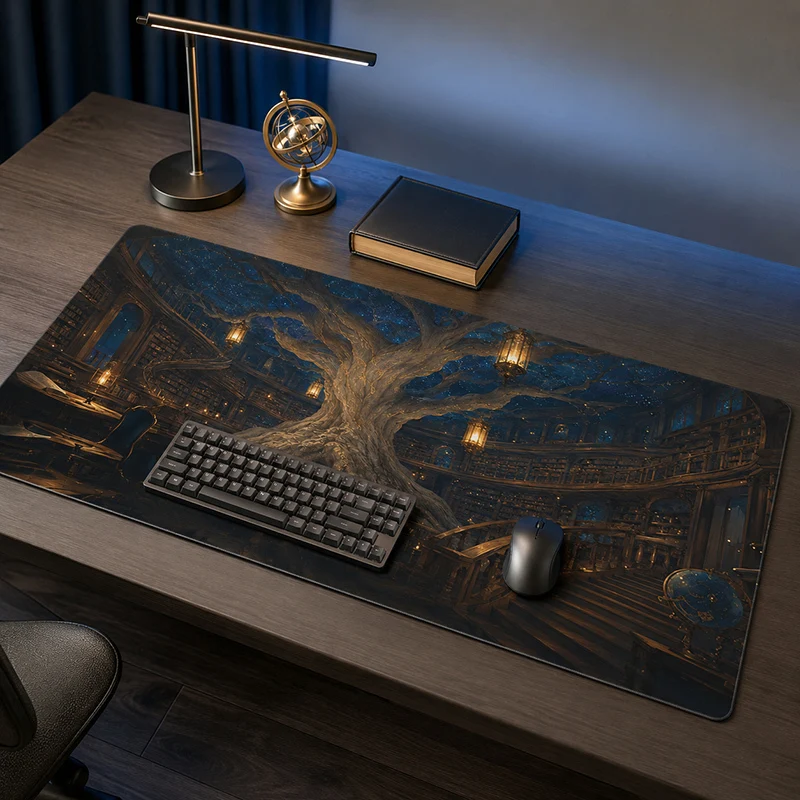Treehouse Library Mouse Pad Gamer XL Computer Mousepad XXL Playmat Office Non-Slip Natural Rubber Computer Desktop Mouse Pad