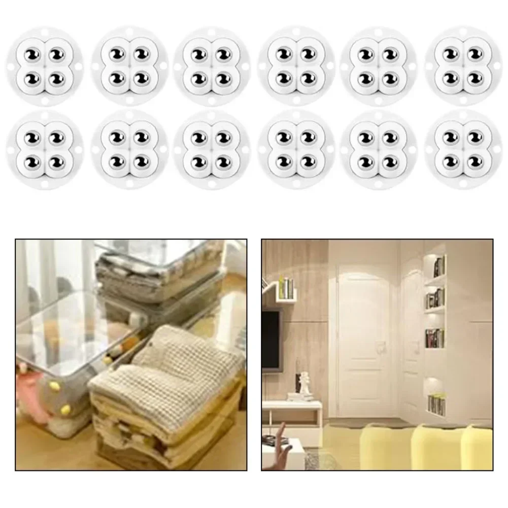 Mini Paste Pulleys 360 Degree Rotation Wheels Home Organization DIY Accessories Effortless Mobility Heavy Object Movement