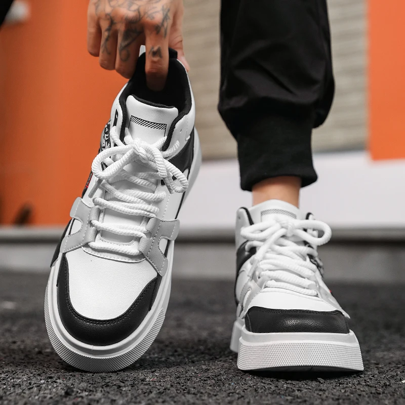 

Men'S Casual Sports Shoes Spring And Autumn Fashion High-End Styles Daily Casual Board Shoes Thick Soled High Top Casual Shoes