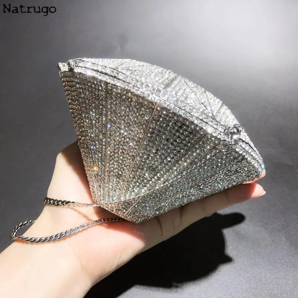 Borsa con strass di cristallo Bling per le donne borsa a tracolla con pochette scintillante per la festa di nozze serale Prom