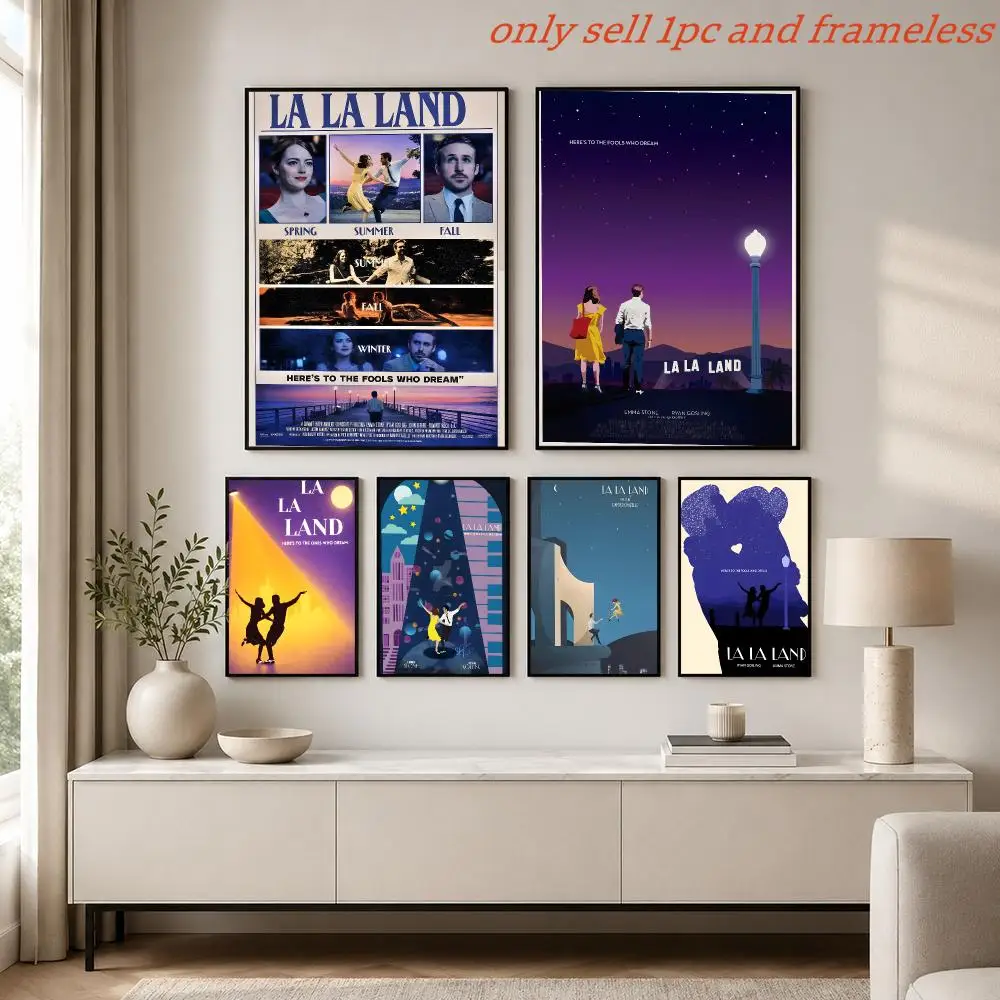 Music Of Love Movies L-La La Land Poster Aesthetic Painting Wall Art Poster Home Bedroom Living Room Decor