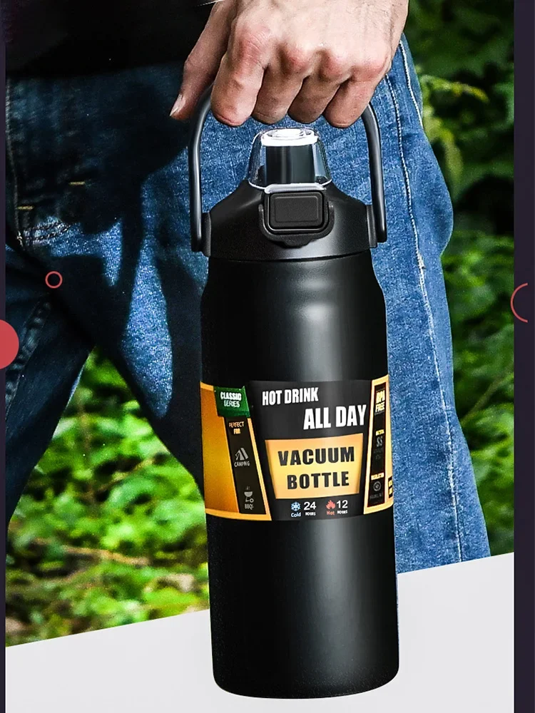 

Portable Thermos with Straw 304 Stainless Steel Thermal Mug Tumbler Coffee Cup Sports Vacuum Flasks Cold and Hot Water Bottle