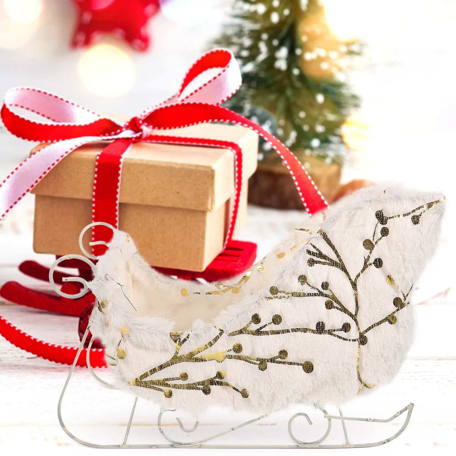 

Christmas Sleigh Decoration Stable Materials Safe Long Lasting Xmas Home Decor Desktop Sleigh Adornment