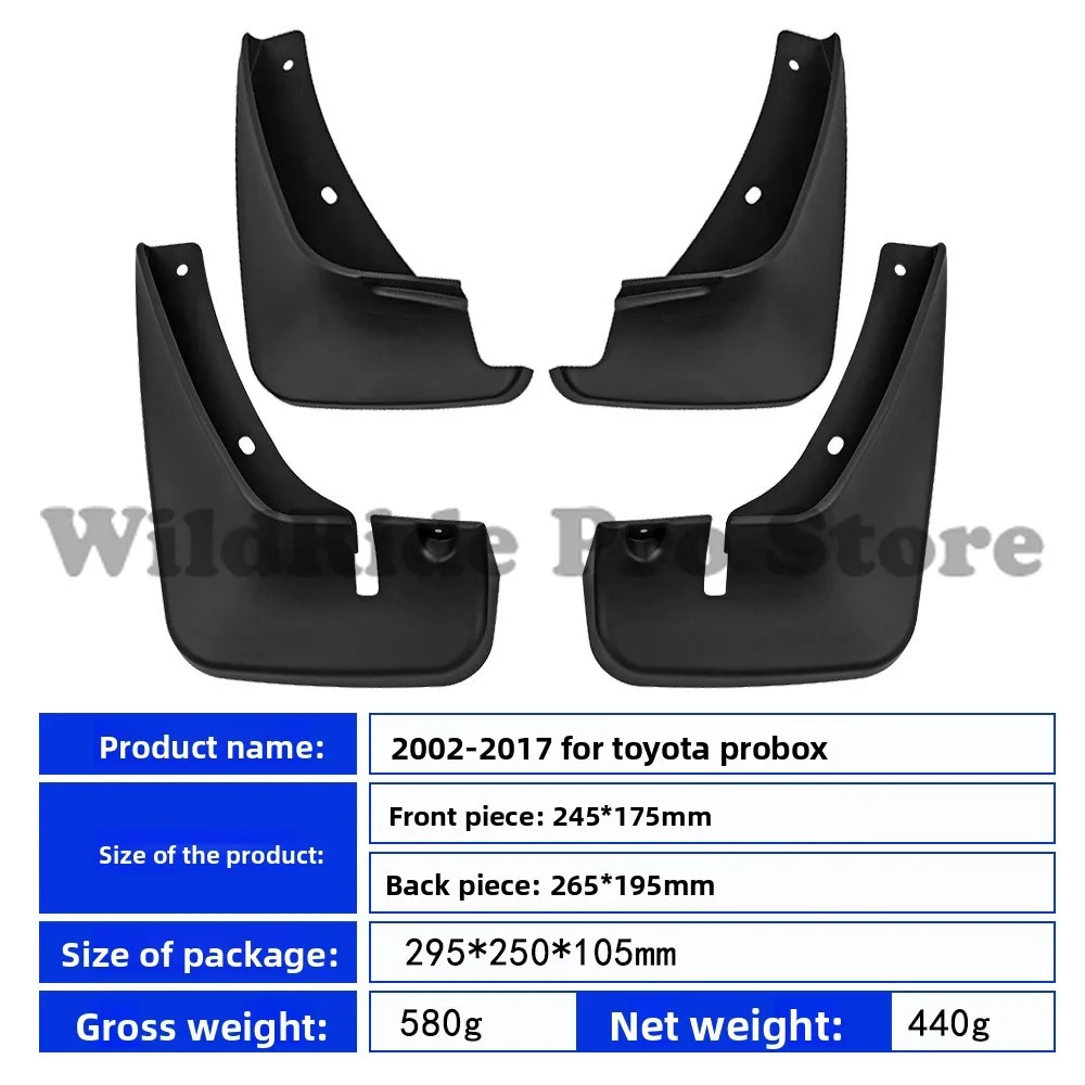 Przednie i tylne chlapacze do TOYOTA PROBOX 2002-2017, osłony błotników samochodowych, łatwa instalacja, ochrona, wodoodporne, motoryzacyjne.