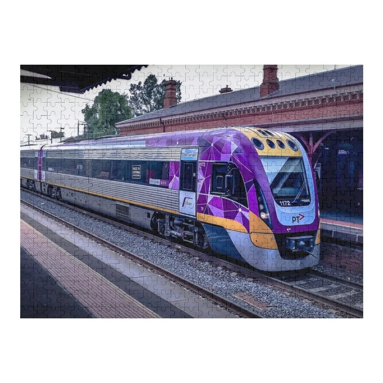 

VLine Train at Castlemaine Station Jigsaw Puzzle Personalized Photo Gift Personalized Wooden Name Puzzle