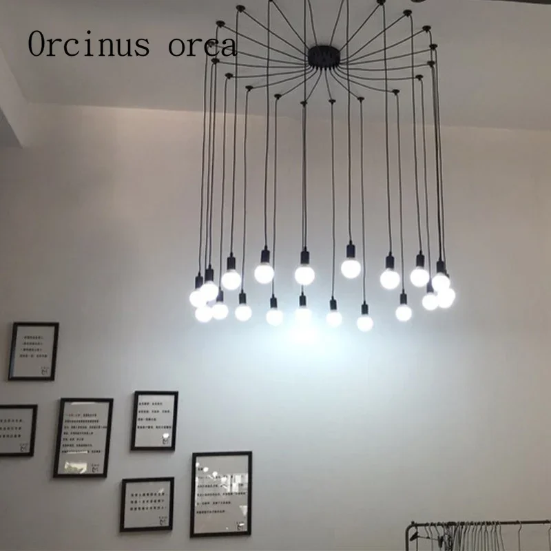 

Nordic Industrial wind vintage spider Chandelier clothing store dining room living room bedroom creative personality Chandelier