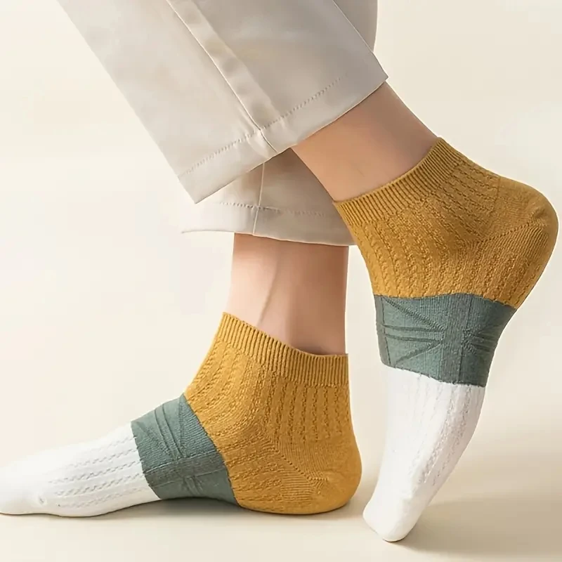 5 Paare/los Herrensocken, modisch, atmungsaktiv, bequem, lässig, Sommer, dünn, Knöchel, niedrig geschnitten, Sport, unsichtbarer Socken für männliche Ompon