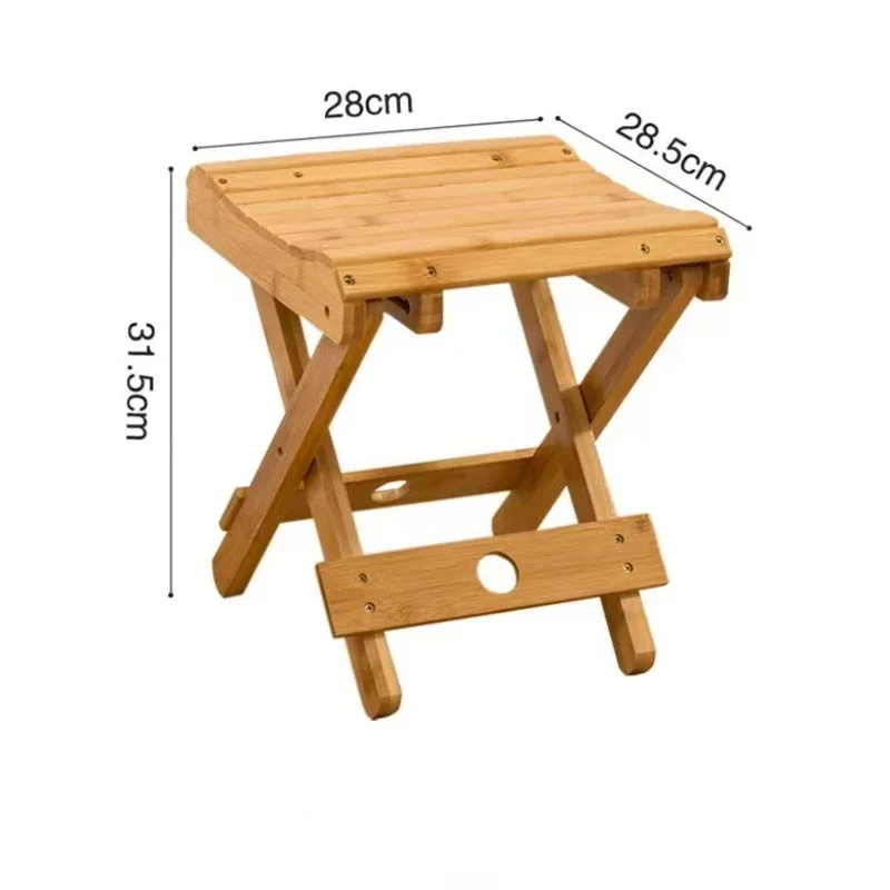 Folding Bamboo Step Stool for Shower, Leg Shaving and Foot Rest, Fully Embled Wooden Bath Chair for Adults and Kids