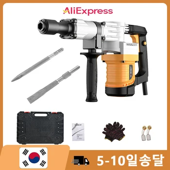 회전식 전기 철거 해머 드릴, 콘크리트 슬로팅 물 전기 설치용 전기 픽 임팩트 드릴, 1200W