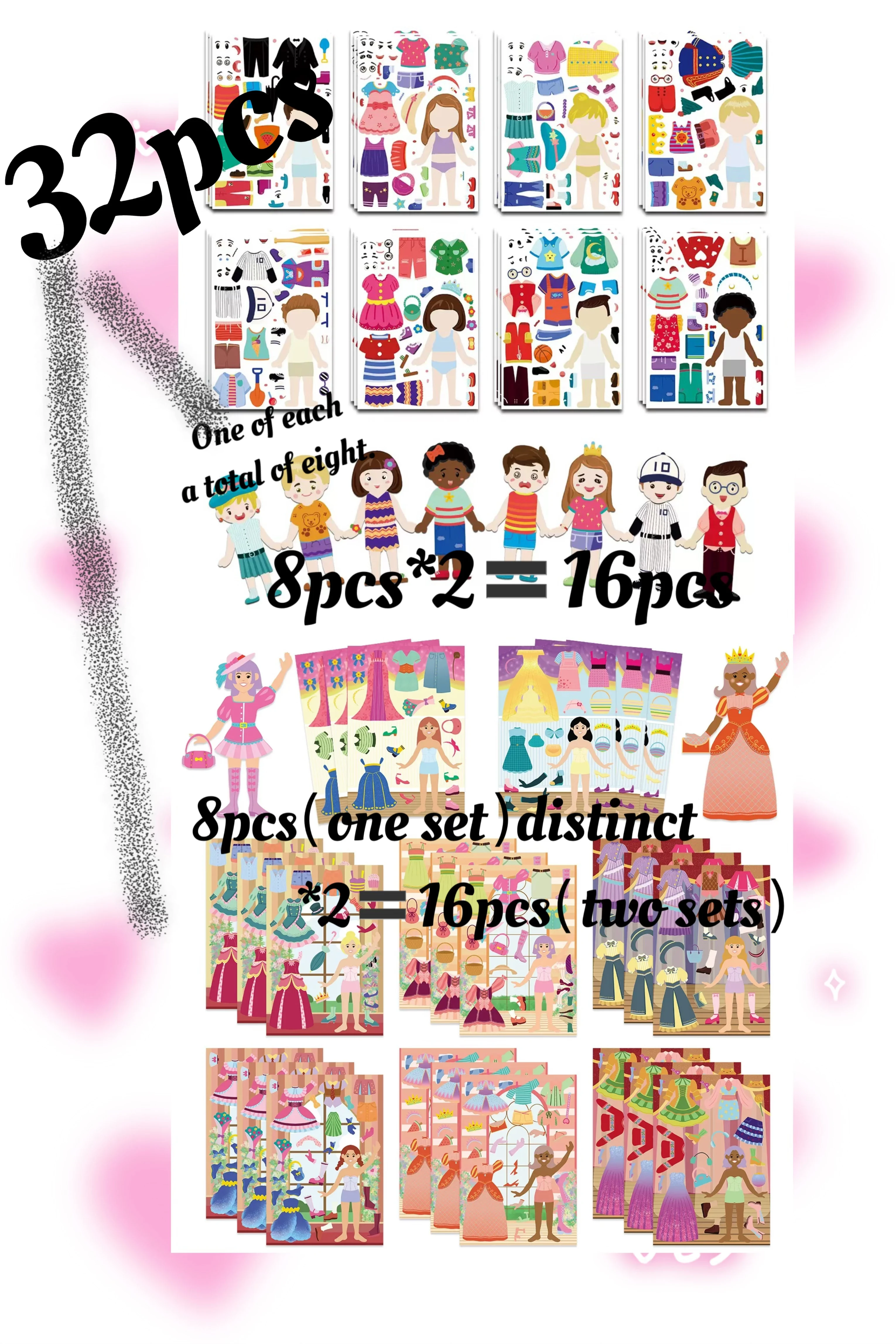 8 قطع/مجموعة من ملصقات الكولاج للفتيات، لوحة ملونة ممتعة، دفتر ملاحظات DIY، هاتف محمول، ملصقات حفلات تزيين الكمبيوتر المحمول