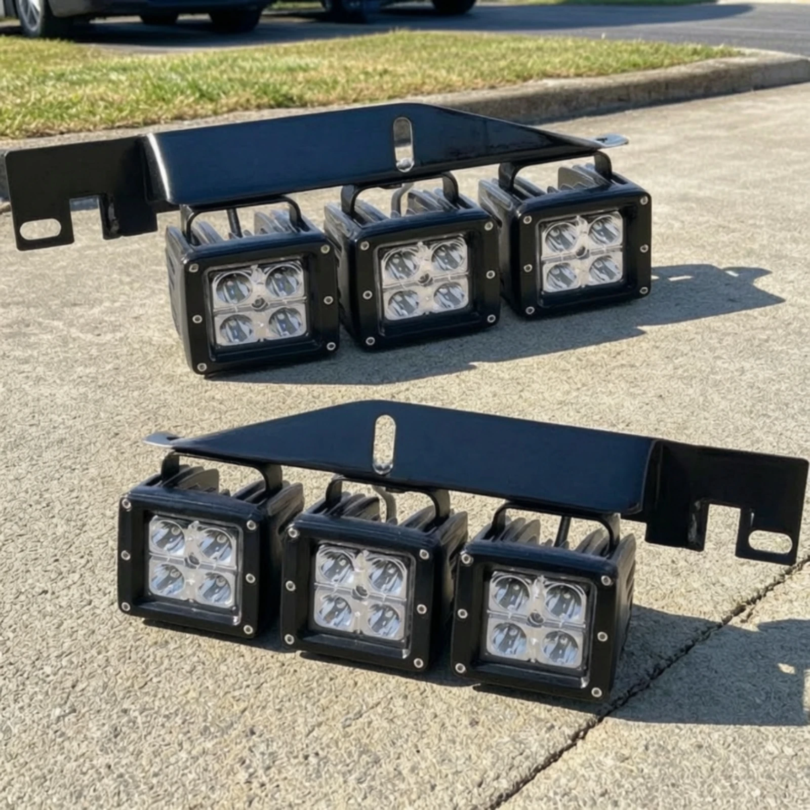 Fog Light Mount with LED Lights Matte Black Fog Light Bracket Steel Powder Coated for Truck Owners, Auxiliary Lighting