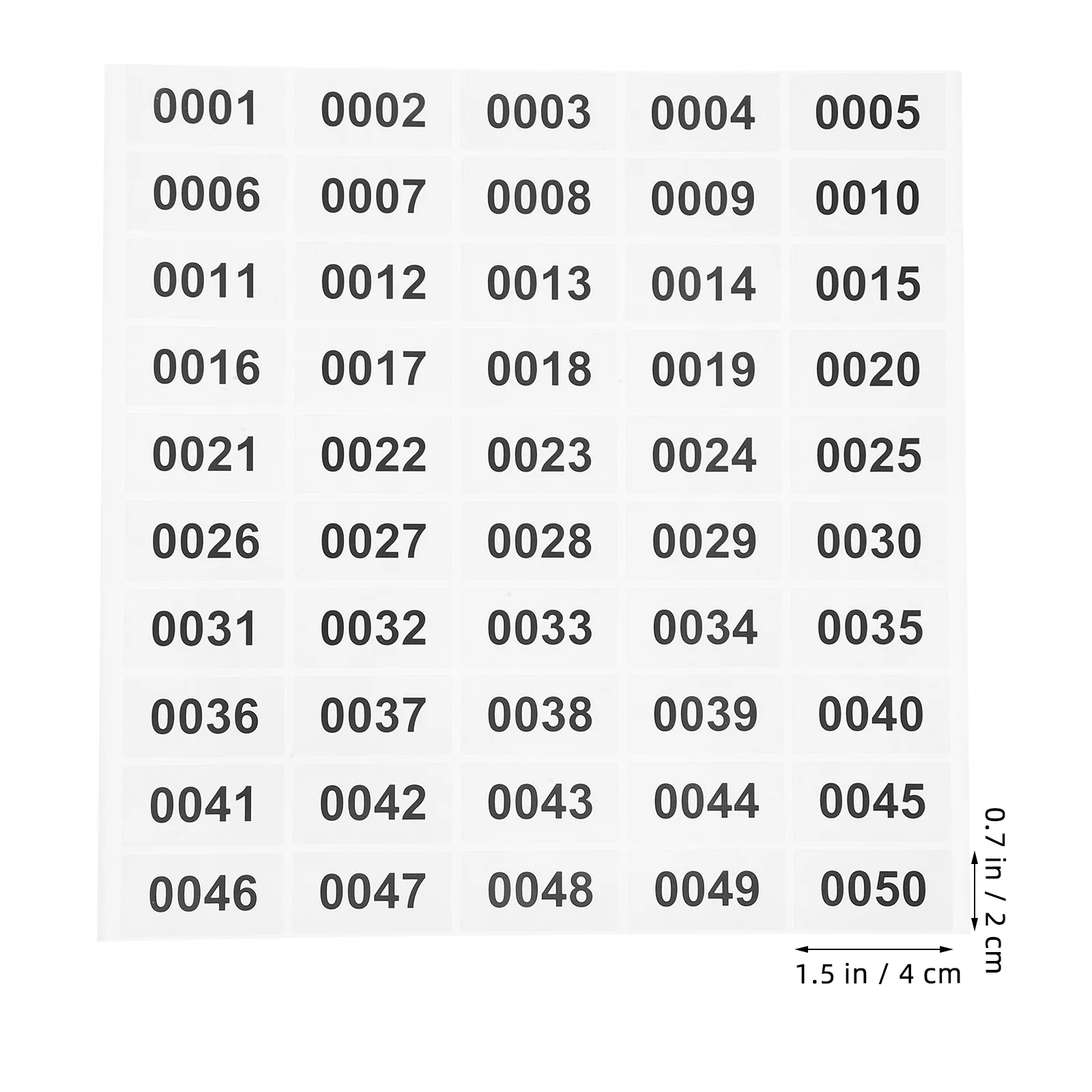 20 ورقة ملصقات أرقام لاصقة شارات مستطيلة لتنظيم علامات المكتب والفصول الدراسية بنفسك