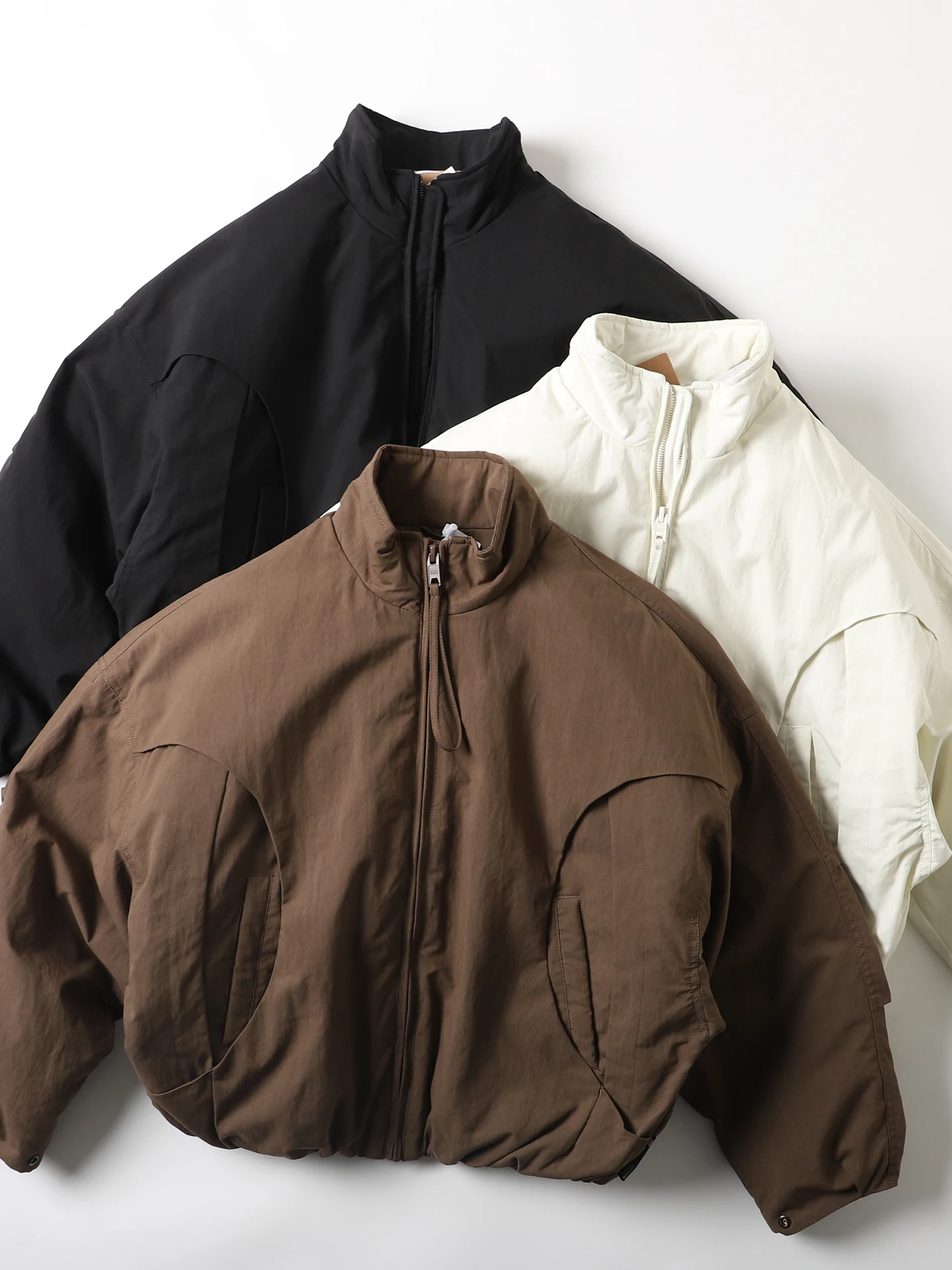 

Men's Casual Sle ort down Jaet Batwing Sve Stand Collar Du Feather Warm Filling Loose Fit Winter Outerwear