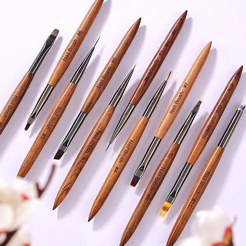 1/12個入りネイルアートブラシ 12本入りネイルライナーブラシ ネイルペイントペン アクリルUVジェルブラシ クリスタルオンブレマニキュアツール ネイルブラシ