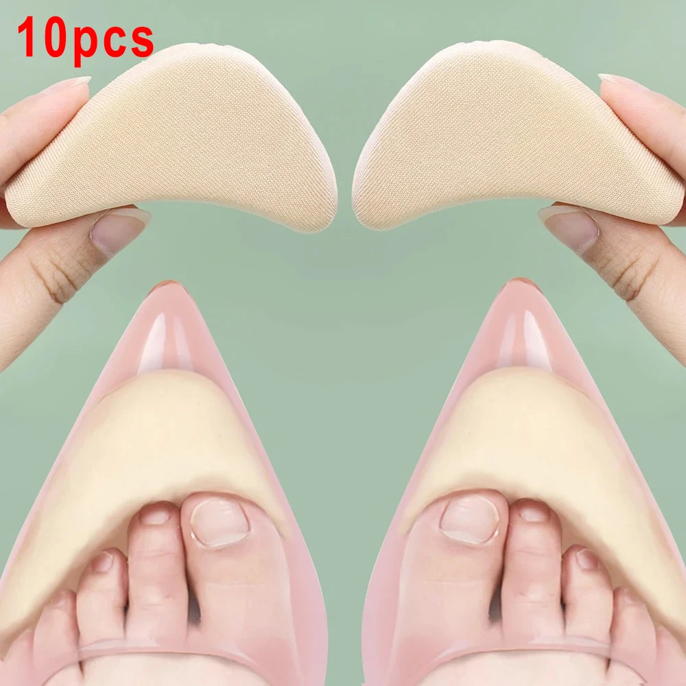 10pcs Sponge Forefoot Insert Pads Women Adjust Reduce Shoe Size Pain Relief High Heel Filler Insoles Forefoot Toe Plug Cushion