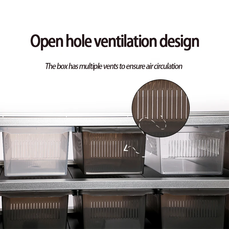 Kundenspezifische Größe R4 Box Metallrahmen Palettenständer Gecko Rack Toy Snake Rack System Vitrine Futterbox