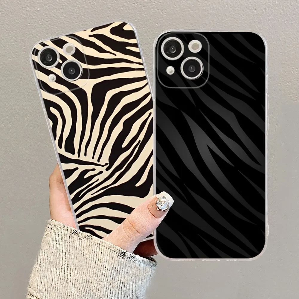 Cartoon Zebra muster Handy hülle für iPhone 15 14 13 12 Mini 11 Pro xs max x xr se 6 7 8 plus weiche