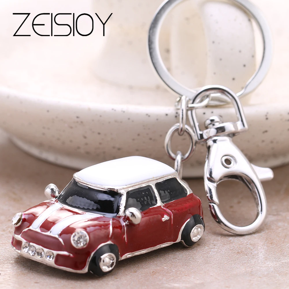 Fashion alloy car key chain keychain charm women handbag crystal pendant small luxury model car accessories ysk073