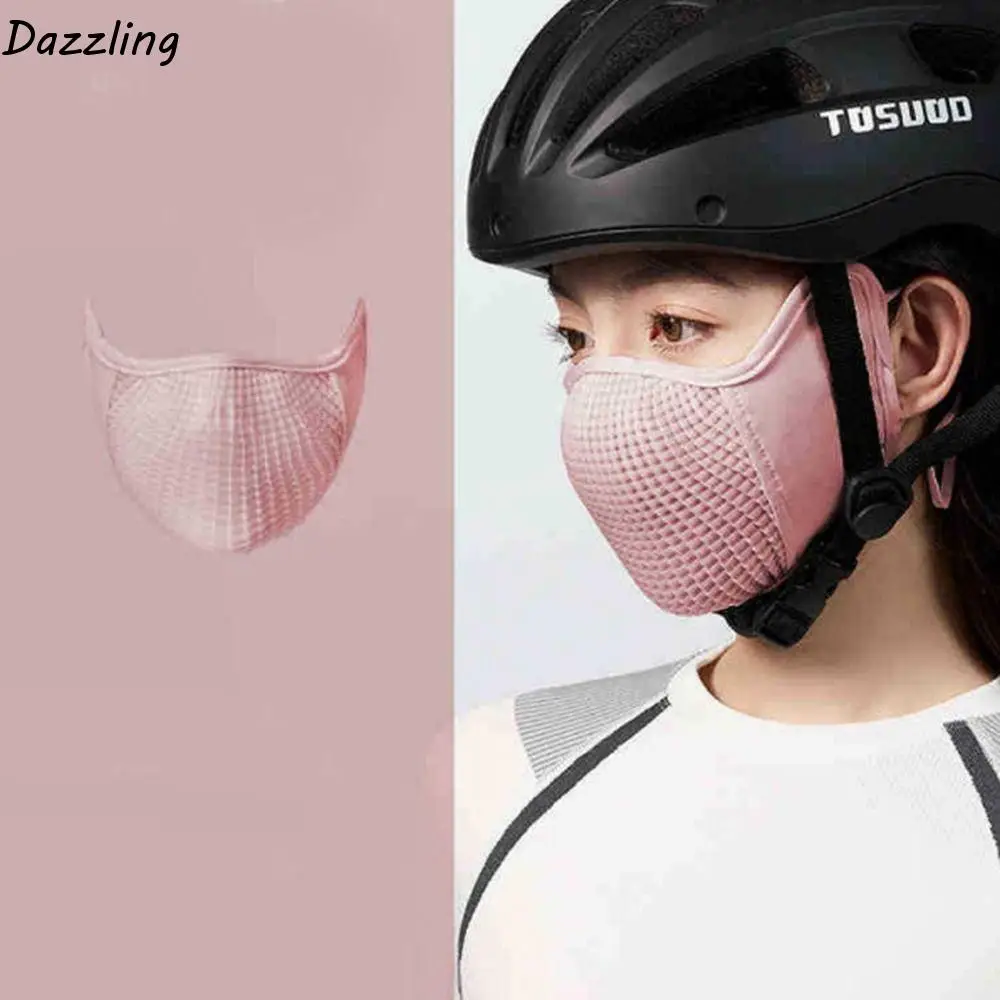 

Sunscreen Face Scarf Ice Silk Cycling Mask Summer Solid Color Face Cover Eye Protection Face Scarves Face Gini Mask Women/Girls