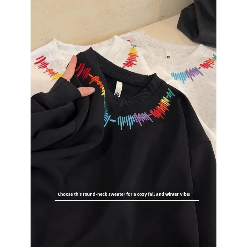 

Толстовка большого размера с американским принтом, круглым вырезом, осенне-зимняя, новая, уютная, парная, для мужчин и женщин