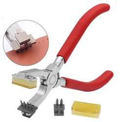 Leather Goods Clamp Tool Craft Punch Handheld Silent Punch Tool Cutter Pliers Sewing Stitch Chisel Diamond 4mm Punch Pressing