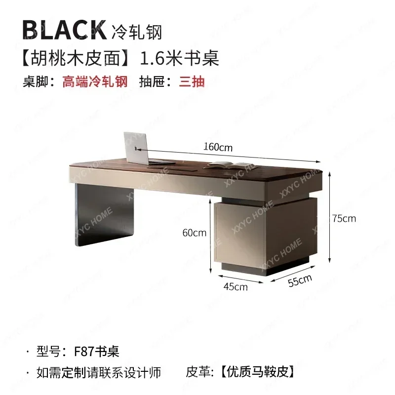 

A C C Walnut desk home study office computer table and chair light luxury modern boss table