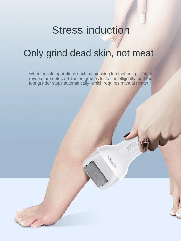 Electric foot grinder to remove dead skin and remove calluses on heels and feet.