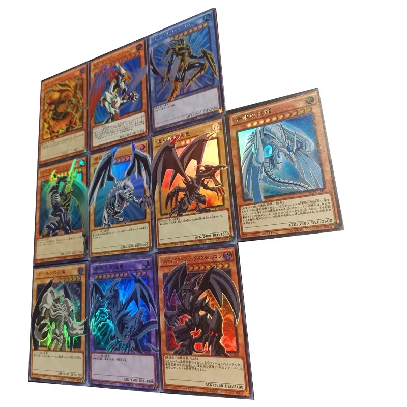 Yu-Gi-Oh DIY Refractive brilliance Blue-Eyes White Dragon Red-Eyes Black Dragon Hot stamping collectible cards Holiday gifts