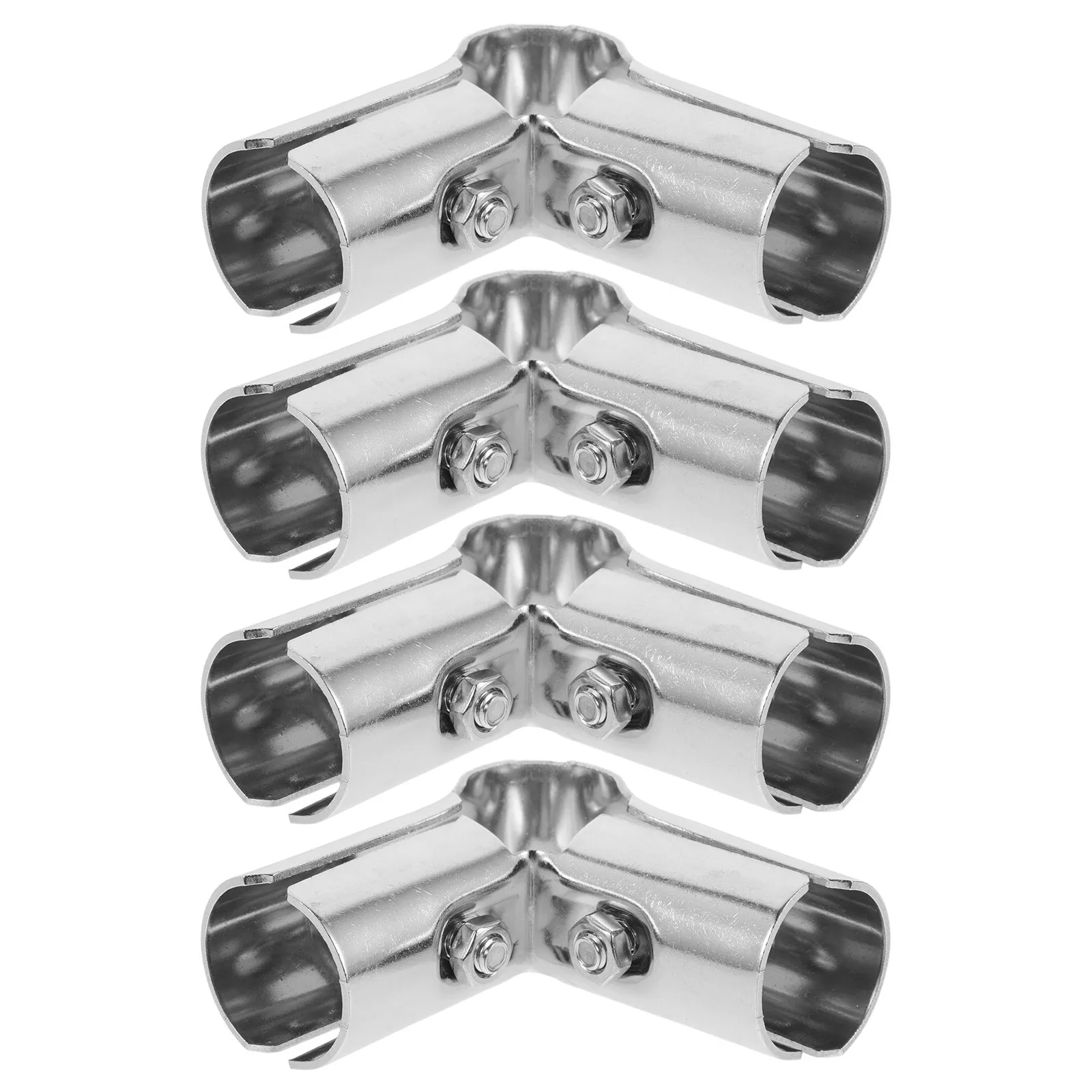 

4pcs Stainless Steel Three-Way Tube Fitting Corner Connector For Drying Racks Adjustable Pole Protection Compatible With Single