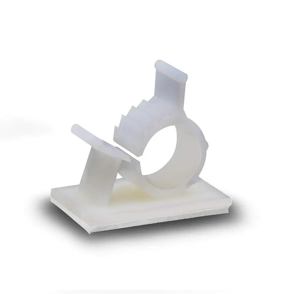 

25 Medium Pack Adjustable Cable Tie Clips Adhesive Wire Clips Nylon Wire Clamps for Car, Home and Office, White