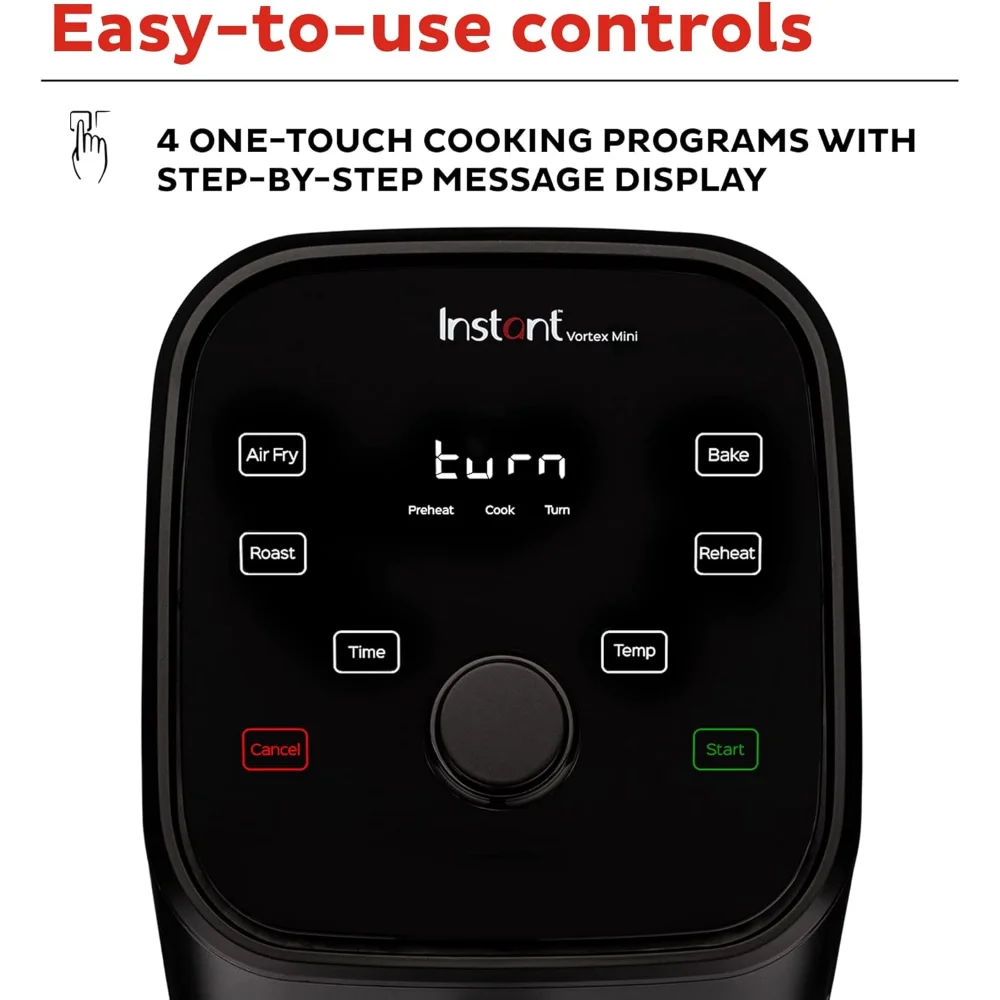 2QT Mini Air Fryer,Small Air fryer that Crisps,Reheats,Bakes,Roasts for Quick Easy Meals, Includes over 100 In-App Recipes