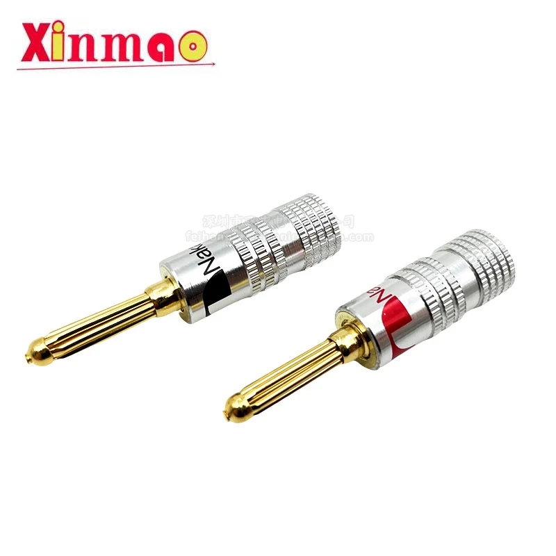 1 set Middle channel 4mm six pin pure copper gold-plated speaker audio wiring banana plug horn wire solid solderless joint