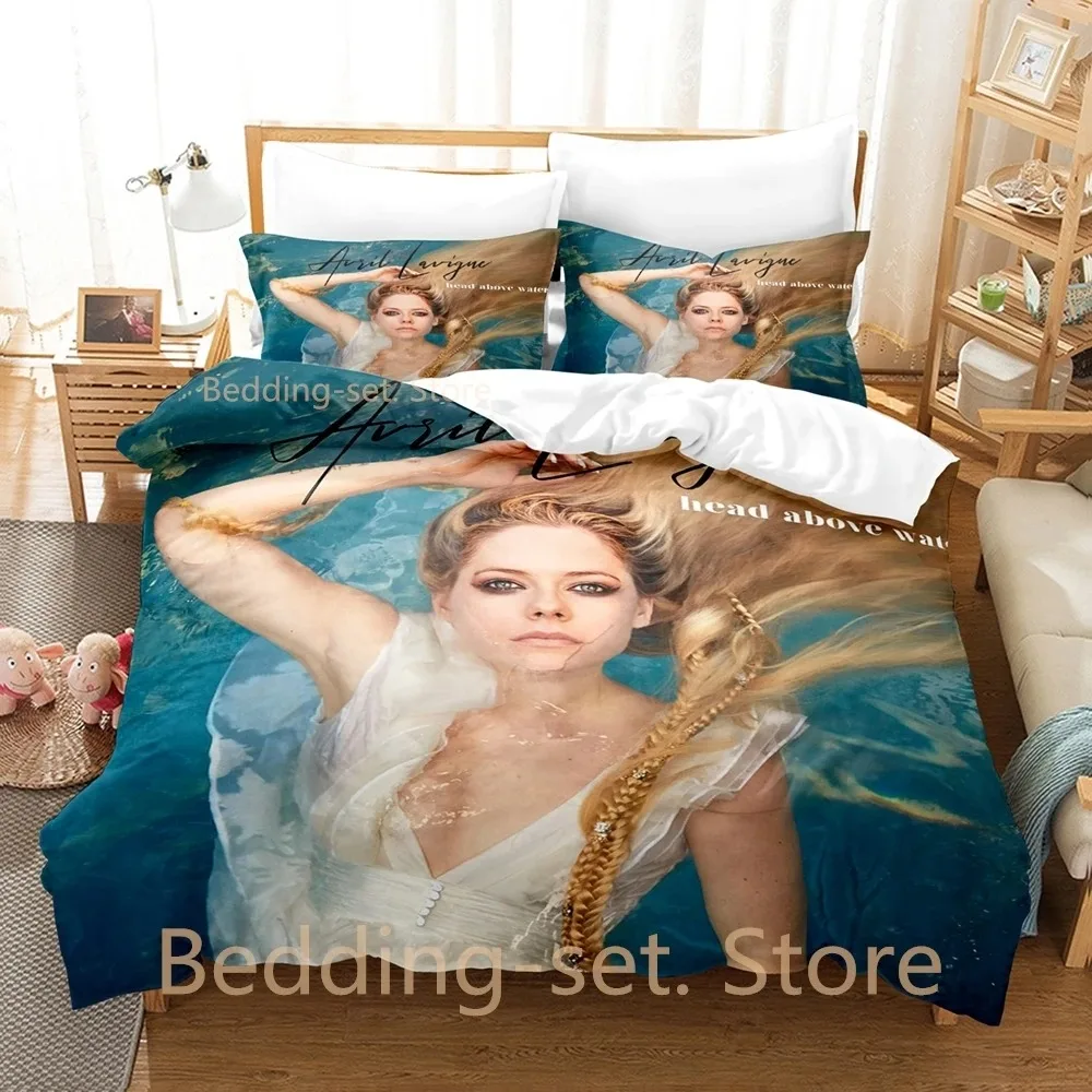 2024 Avril Lavigne Bedding Set Single Twin Full Queen King Size Bed Set Adult Kid Bedroom Duvetcover Sets Anime Bed Sheet Set