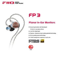 FiiO FP3 HiFi 14.5mm Planar Diaphragm Driver in Ear Earphone, wood faceplate, 0.78mm 2pins cable for for Audiophile Musician