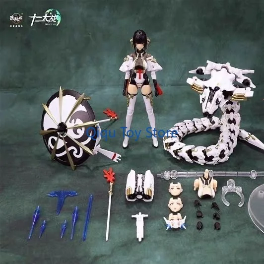 

Двенадцать великих войн Qiyao Angry White Snake Agate 12, собранная передвижная модель машины Mother Guochuang