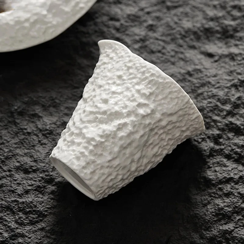 قوارب المرق السيراميك مطعم الإبداعية روك الملمس ستيك وعاء صلصة كوب حليب المنزلية التخصص أدوات المائدة البيضاء النقية