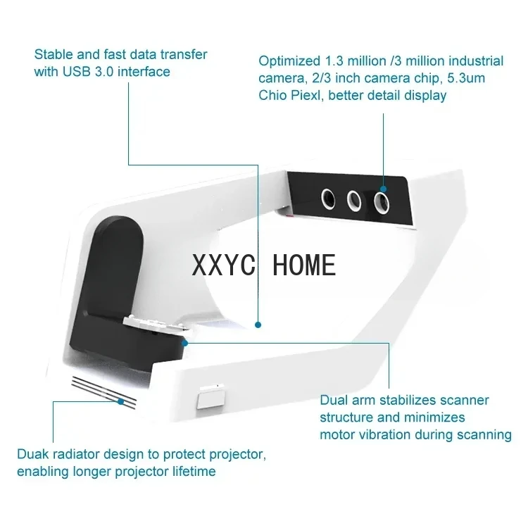 YUN YI QScan Pro OEM DesktopLab Scanner 3D Blue Light Demo Machine Texture Teeth Scanner