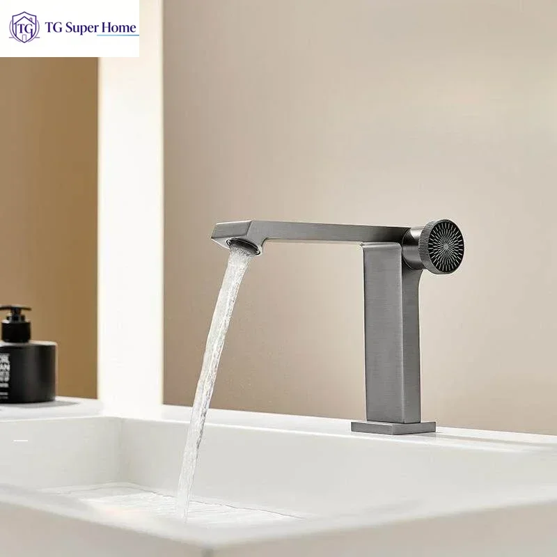 All-Copper Custom Handwheel Switch Sink Bathroom Splash-Proof Hot and Cold Water Faucet