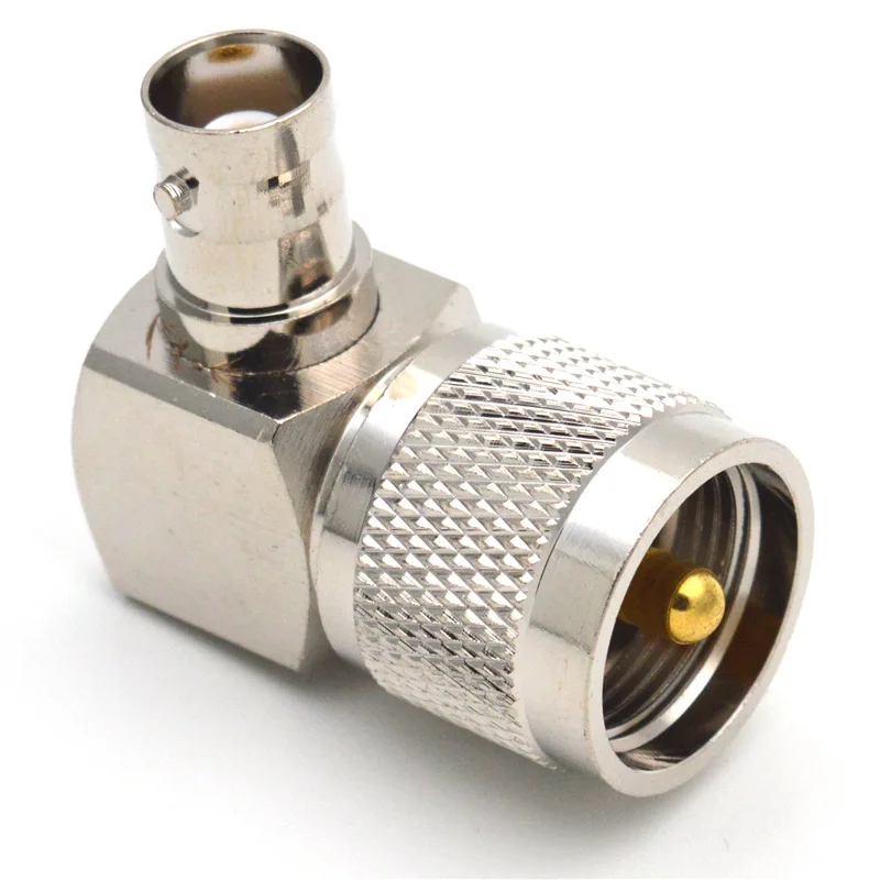 UHF PL-259 Stecker auf BNC Buchse Winkeladapter 90 Grad BNCK zu UHFJ HF-Koaxialstecker aus Messing für Computer-LAN – Detail 4