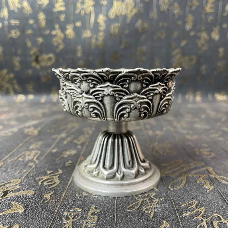 

New Handicrafts Vintage Lotus Oil Lamp Holder Candle Stand Eternal Light Handicrafts Ornament