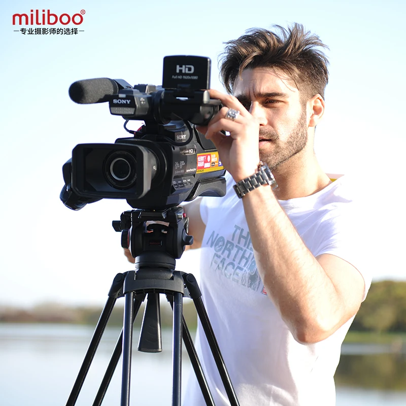 Miliboo MTT609A Professional Heavy Duty Hydraulic Head Ball Camera Tripod for Camcorder/DSLR Stand Video Tripod Load 15 kg Max