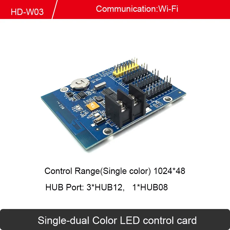 Imagem -03 - Huidu Controlador de Cor Única-dupla Hd-w0 W02 W03 W04 w2 Tela Led Cartão de Controle Wi-fi Cartão de Controle de Tela de Fiapos de Porta