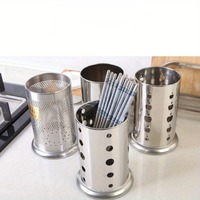 1PC Stainless Steel Chopstick Storage Rack Shelf Basket Knife Fork Spoon Tableware Organizer Kitchen Cutlery Drain Holder