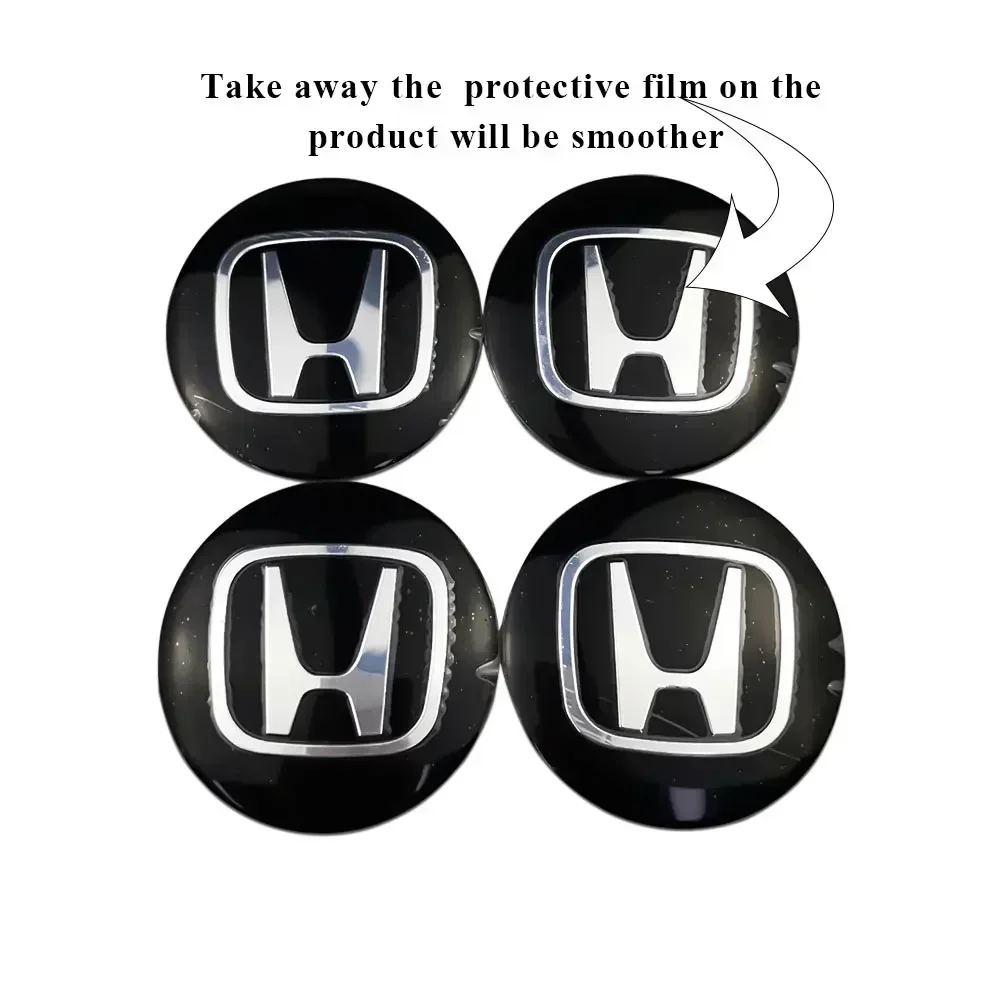 60MM Car Wheel Center Hub Cap Badge For Honda Civic City Accord Odyssey CRV Hrv Jazz CBR VTX Logo Emblem Decals Tire Stickers