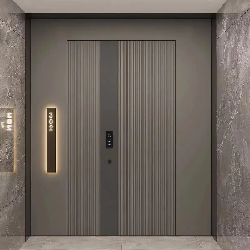 Cast Aluminum Entrance Door Anti Theft Security Front Door for Rural Self Built House Villa Main Gate Single Door Custom