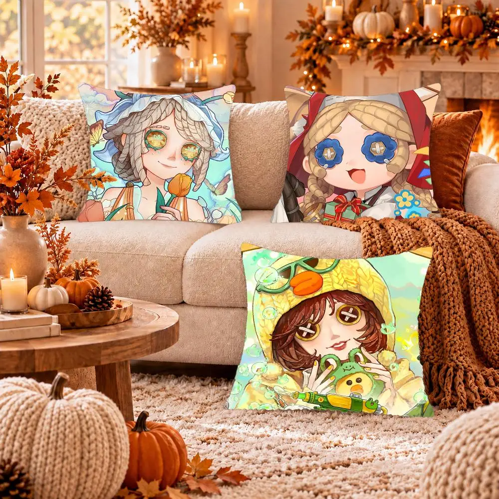 Game I-Identity V Cushion Cover Soft Plush Cushion Case Throw Pillowcase Cozy Home Sofa Bed Living Room Decor