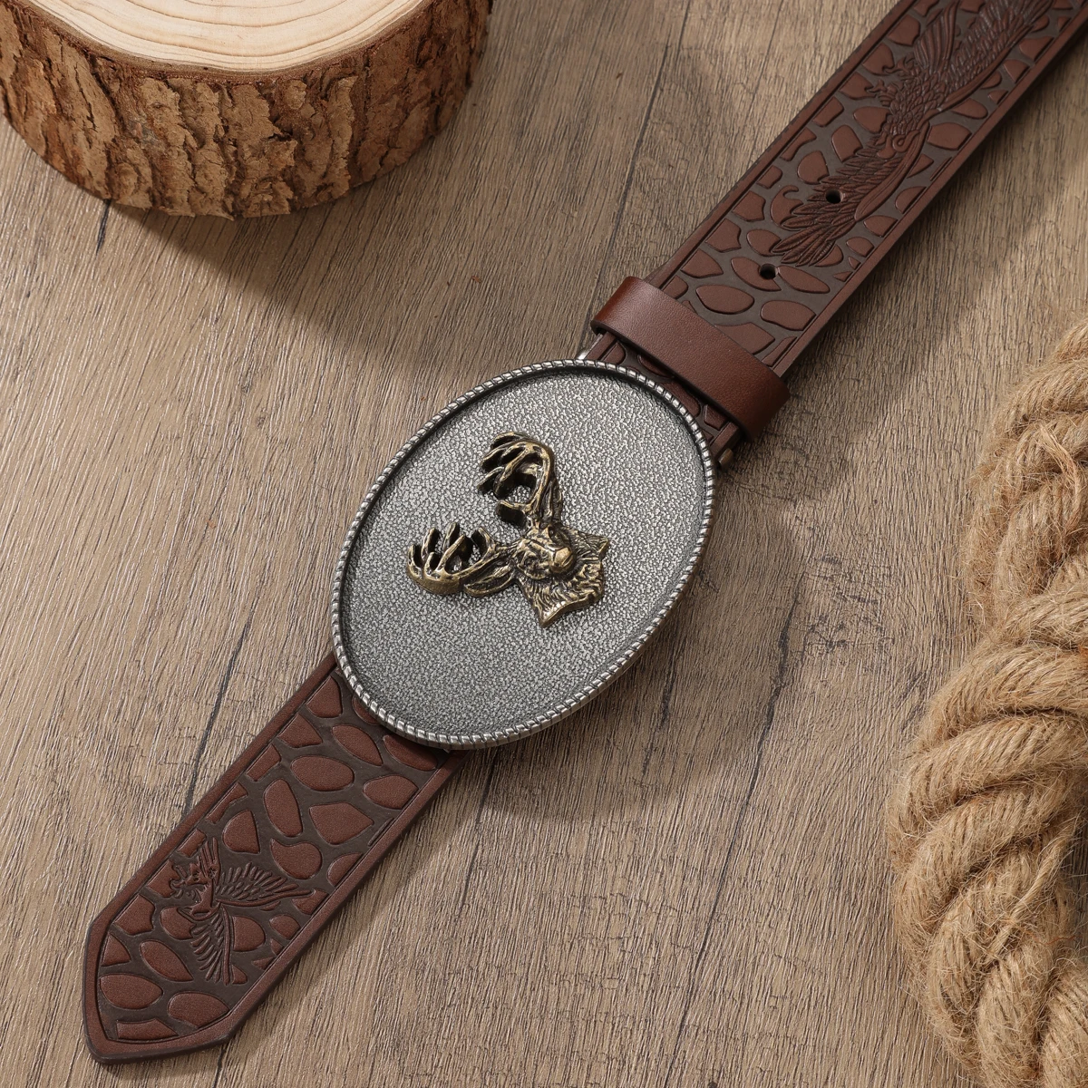 1pc Retro PU Leather Belt with Western-style Buckle - Suitable for Both Men and Women - Perfect for Daily Wearing