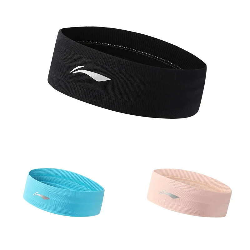 Li-Ning Sports Headband para homens e mulheres, treinamento de basquete, absorção de umidade, suéter reflexivo, AXWU059, 2 peças