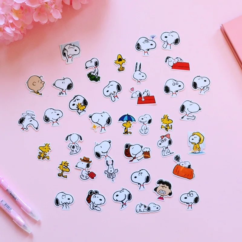 12/50pack Kawaii Snoopy Stickers Cute Scrapbooking DIY Diary Decorative Sealing Sticker Album Stick Label